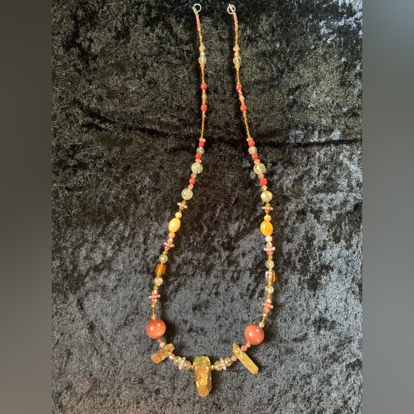 Golden Aura Quartz necklace - Picture 1 of 3